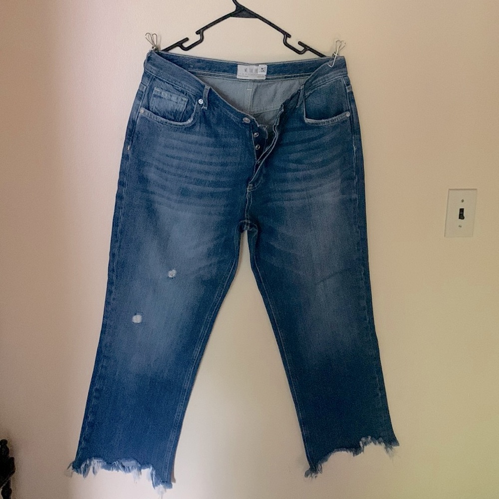 Free people crop cut jeans